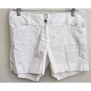 White House Black Market White Chino Flat Front Shorts 2 Lightweight Soft